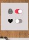 Heart And Brain Themed Wall Decor Grey/White/Red 30x30cm