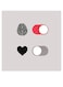 Heart And Brain Themed Wall Decor Grey/White/Red 30x30cm