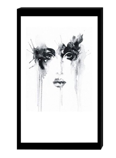 Modern Wall Decor Painting With Inner Frame Black/White/Grey 40 x 60centimeter