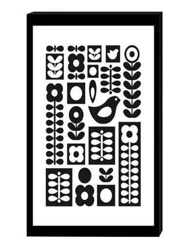 Modern Wall Decor Painting With Inner Frame Black/White 40 x 60centimeter