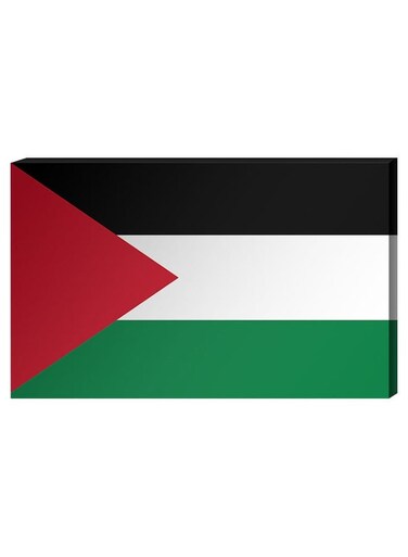 Palestinian Flag Wall Decor Painting With Inner Frame Multicolour 40 x 60centimeter