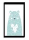 Bear Printed Wall Decor Painting With Inner Frame Blue/White/Black 40 x 60cm