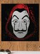 La Casa De Papel Themed Wall Decor Black/Red/Grey 30x30cm