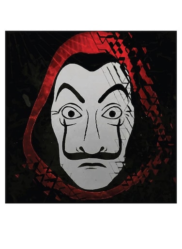 La Casa De Papel Themed Wall Decor Black/Red/Grey 30x30cm