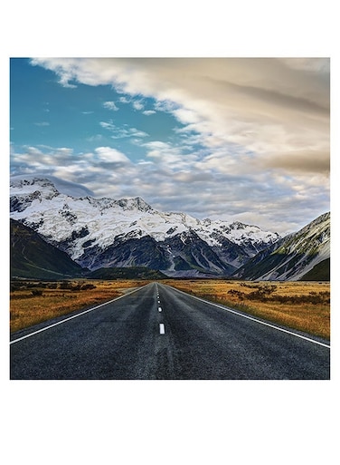 Road Themed Wall Decor Blue/Beige/White 30x30cm