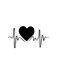 Love, Heart Beat Themed Wall Decor Black/White 30x30cm