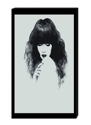Wall Decor Modern Painting With Inner Frame Black/Off White 40 x 60cm