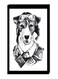 Dog Aviator Wall Decor Painting With Inner Frame Black/White 40 x 60centimeter