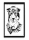 Dog Aviator Wall Decor Painting With Inner Frame Black/White 40 x 60centimeter