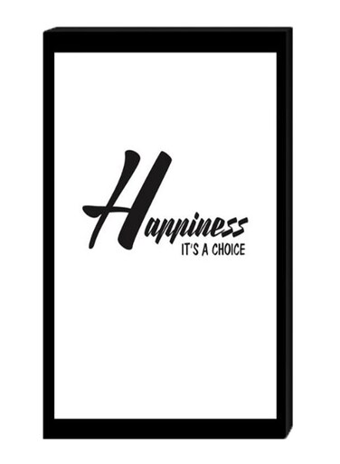 Happiness It's A Choice Wall Decor Painting With Inner Frame Black/White 40 x 60centimeter