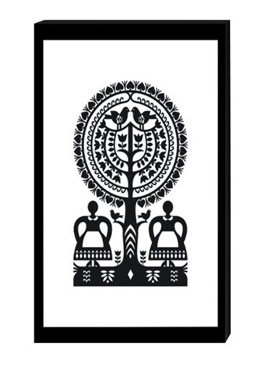 Modern Wall Decor Painting With Inner Frame Black/White 40 x 60cm