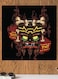 Crash Bash Themed Wall Decor Black/Yellow/Brown 30x30cm