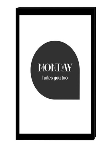 Modern Wall Decor Painting With Inner Frame Black/White 40 x 60centimeter