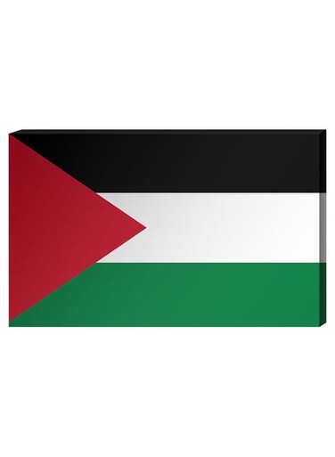 Palestinian Flag Wall Decor Painting With Inner Frame Multicolour 40 x 60cm