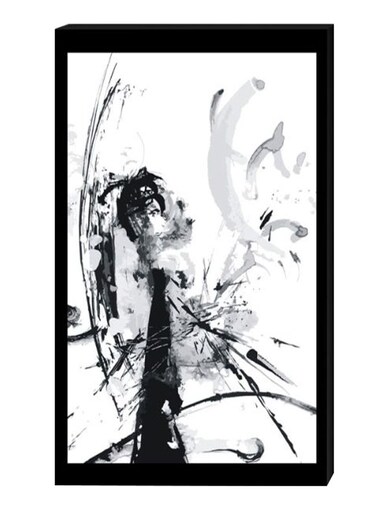 Modern Wall Decor Painting With Inner Frame Black/White/Grey 40 x 60cm