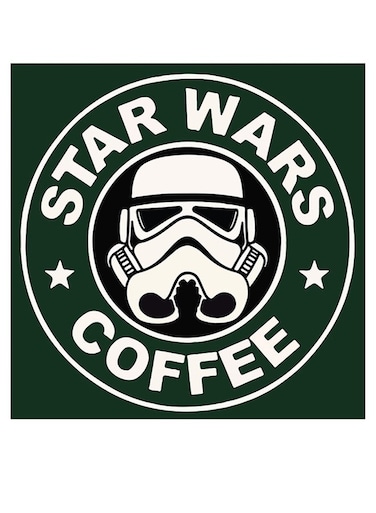 Star Wars Coffee Themed Wall Decor Green/Black/White 30x30cm