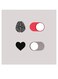 Heart And Brain Themed Wall Decor Grey/White/Red 30x30cm
