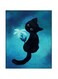 DIY Cat Theme Diamond Painting For Wall Decoration Black/Blue 30 x 25centimeter