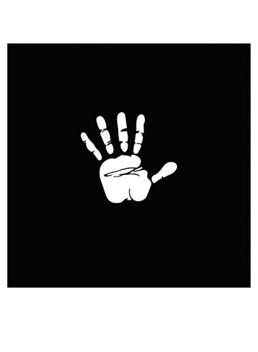 Hand Themed Wall Decor Black/White 30x30cm