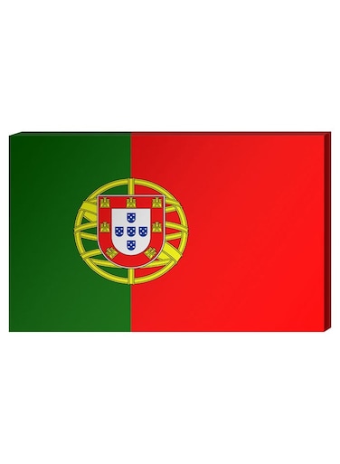 Portuguese Flag Wall Decor Painting With Inner Frame Multicolour 40 x 60centimeter