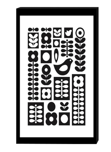 Modern Wall Decor Painting With Inner Frame Black/White 40 x 60cm