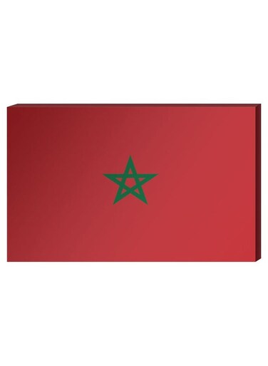 Moroccan Flag Wall Decor Painting With Inner Frame Red/Green 40 x 60centimeter
