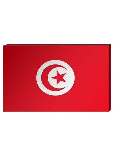 Tunisian Flag Wall Decor Painting With Inner Frame Red/White 40 x 60centimeter