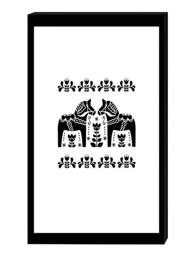 Modern Wall Decor Painting With Inner Frame Black/White 40 x 60cm
