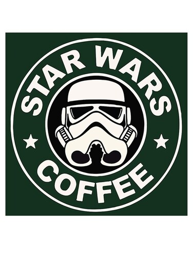 Star Wars Coffee Themed Wall Decor Green/Black/White 30x30cm