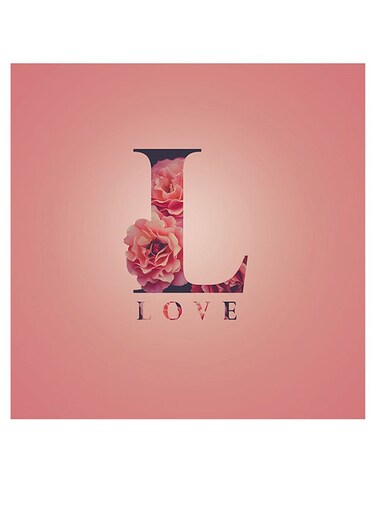 Love Themed Wall Decor Pink/Beige/Purple 30x30cm