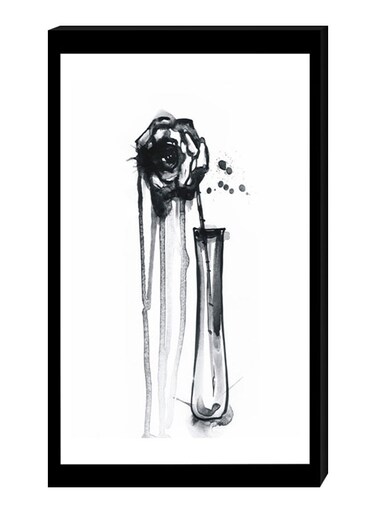 Modern Wall Decor Painting With Inner Frame Black/White 40 x 60centimeter