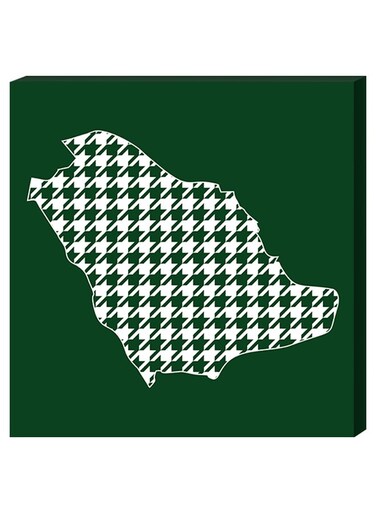 Wall Decor Painting With Inner Frame Green/White 40 x 40cm