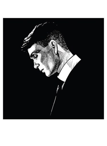 Thomas Shelby Themed Wall Decor Black/White 30x30cm