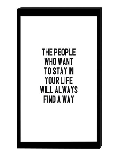 Modern Wall Decor Painting With Inner Frame Black/White 40 x 60cm