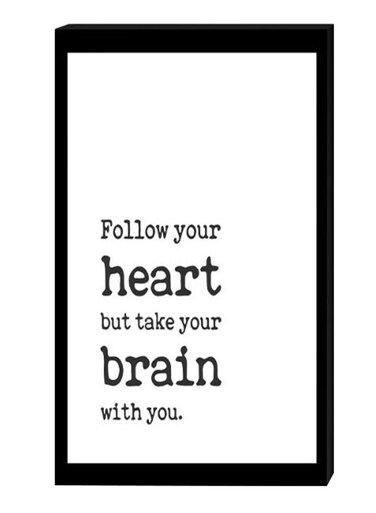 Modern Wall Decor Painting With Inner Frame Black/White 40 x 60centimeter