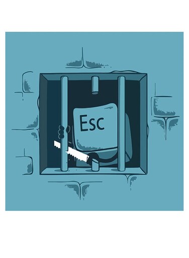 Esc Themed Wall Decor Blue/Black 30x30cm