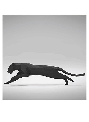 Jaguar Themed Wall Decor Grey/Black 30x30cm