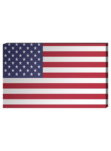 American Flag Wall Decor Painting With Inner Frame Red/White/Blue 40 x 60cm