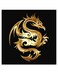 Dragon Themed Wall Decor Black/Gold/Beige 30x30cm
