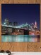 Brooklyn Bridge Themed Wall Decor Blue/Pink/Black 30x30cm