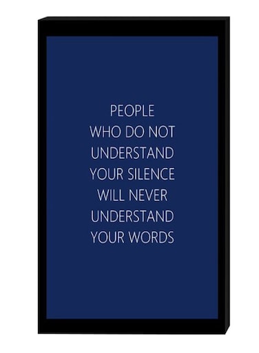 Modern Wall Decor Painting With Inner Frame Blue/Black/White 40 x 60cm
