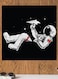 Astronaut Themed Wall Decor Black/White/Red 30x30cm