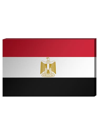 Egyptian Flag Wall Decor Painting With Inner Frame Red/White/Black 40 x 60cm