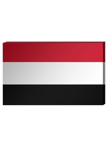 Yemen Flag Wall Decor Painting With Inner Frame Red/White/Black 40 x 60centimeter
