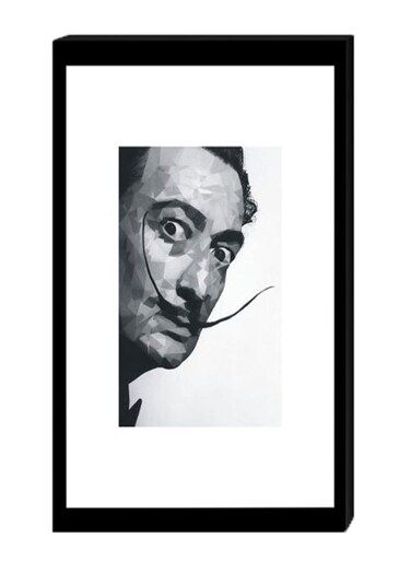 Wall Decor Modern Painting With Inner Frame Black/Grey/White 40 x 60cm
