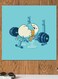 Gym Themed Wall Decor Blue/Beige/Black 30x30cm