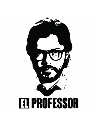 El Professor, La Casa De Papel Themed Wall Decor White/Black 30x30cm