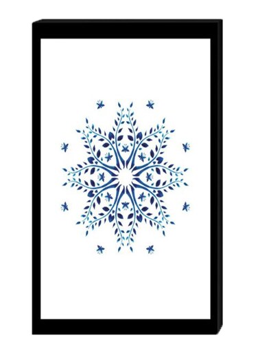 Wall Decor Modern Painting With Inner Frame Black/White/Blue 40 x 60cm