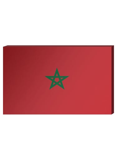 Moroccan Flag Wall Decor Painting With Inner Frame Red/Green 40 x 60centimeter