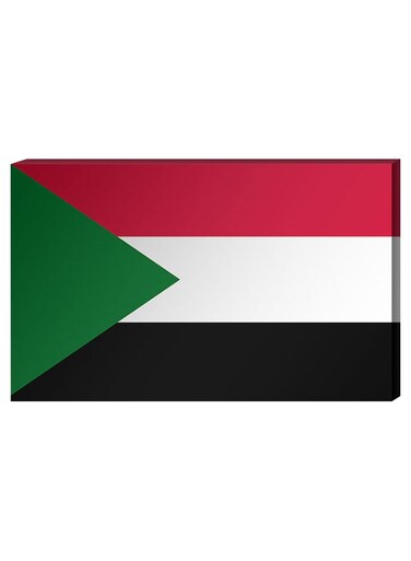 Sudanese Flag Wall Decor Painting With Inner Frame Multicolour 40 x 60cm
